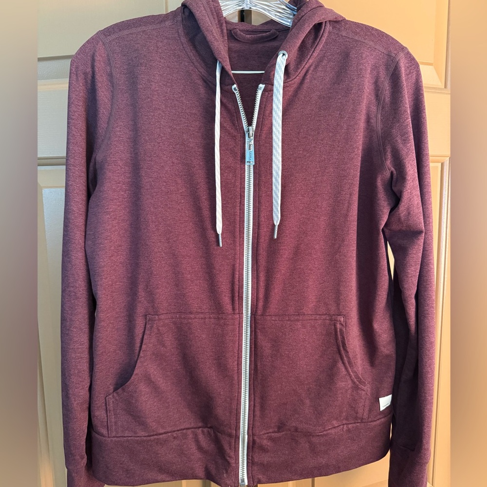 Vuori Burgundy Performance Hoodie with Pockets